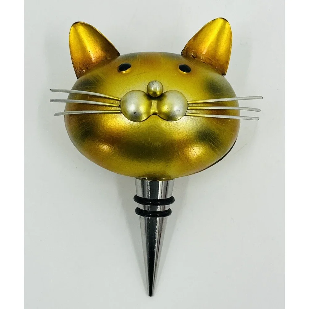 Metal Kitty Cat Wine Bottle Topper Stopper 5
